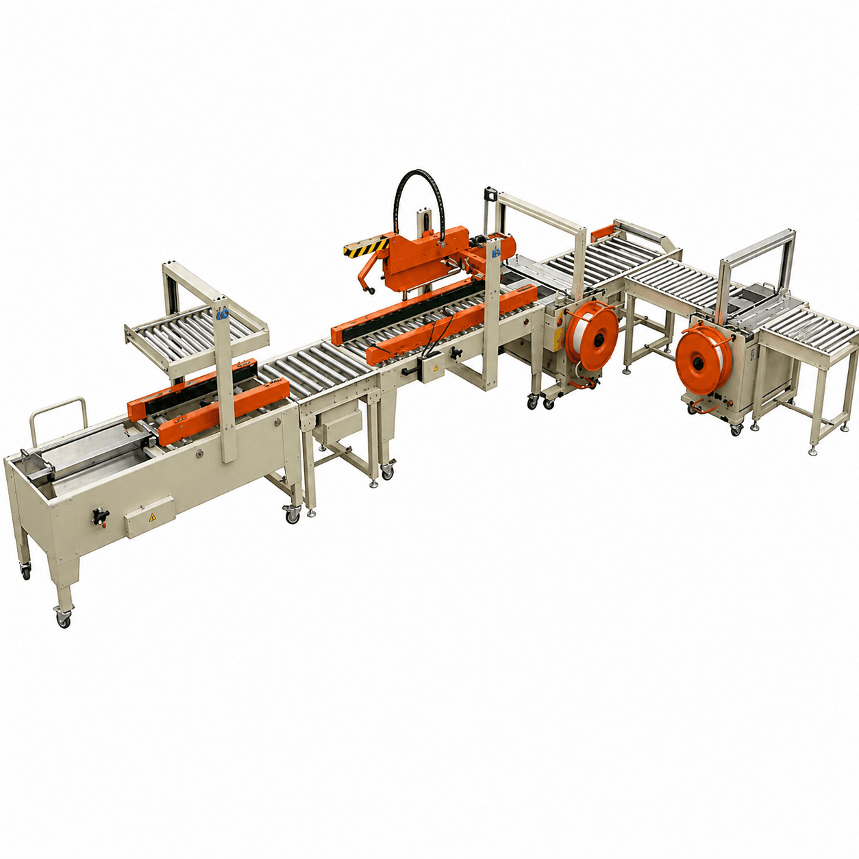 Auto Flap Folding Carton Box Packaging Equipment with Sealing and Strapping XFK-3